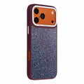 JAUCASE for iPhone 18 Pro Max / 17 Pro Max Magnetic Case Rhinestone Lens Frame Textured PU + TPU + PC Phone Back Cover - Wine Red