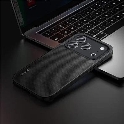 SULADA for iPhone 18 Pro Max / 17 Pro Max Magnetic Case Metal Lens Frame PU+TPU Phone Cover - Black