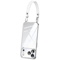 SULADA for iPhone 18 Pro Max / 17 Pro Max Case Electroplating Ultra Clear Soft TPU Phone Cover with PU Wrist Strap - Silver
