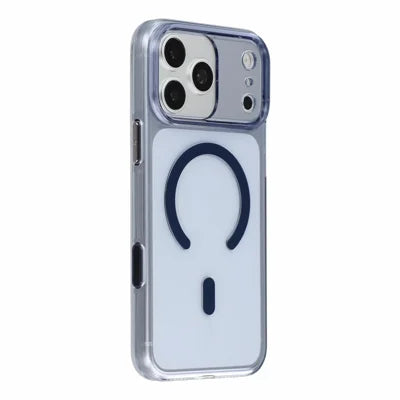 JAUCASE for iPhone 18 Pro Max  /  17 Pro Max Magnetic Case Crystal PC Precise Lens Protection Phone Cover with AI Camera Control - Transparent Blue