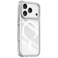 ZGA for iPhone 18 Pro Max Magnetic Case Lens Frame Kickstand Transparent PC TPU Phone Cover - White