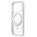 ZGA for iPhone 18 Pro Max Case Magnetic Rotating Kickstand PC + TPU Matte Anti-Slip Phone Cover - White