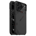 AULUMU for iPhone 18 Pro Max / 17 Pro Max Magnetic Case Aramid Fiber Aluminum Alloy Lens Frame Shockproof Phone Cover - Black