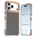 For iPhone 18 Pro Max / 17 Pro Max Magnetic Case Carbon Fiber Texture Acrylic + TPU Protective Phone Cover - Orange