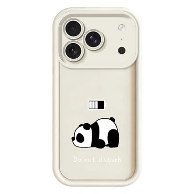 Phone Case for iPhone 18 Pro Max Panda Printed Soft TPU Mobile Back Cover - White