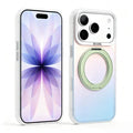 For iPhone 18 Pro Max / 17 Pro Max Case Magnetic Kickstand Laser Color Changing PC + TPU Phone Cover - Green