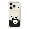 For iPhone 18 Pro Max TPU Case Rubberized Anti-Slip Panda Pattern Printing Phone Cover - White