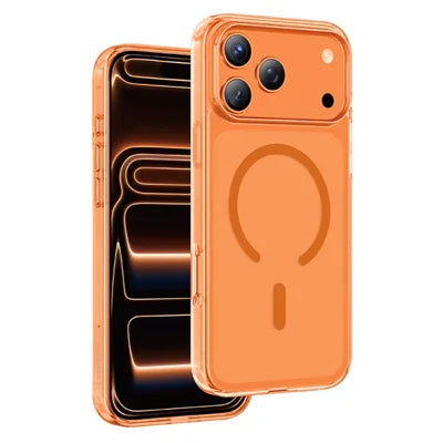 KEEPHONE GLAZE for iPhone 18 Pro Max / 17 Pro Max Magnetic Case Tempered Glass + PC Anti-Scratch Phone Cover - Cosmic Orange