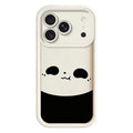 For iPhone 18 Pro Max Case Panda Pattern TPU Rubberized Anti-Slip Phone Back Cover - White