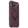 KEEPOHONE MEHOLD Series for iPhone 18 Pro Max  /  17 Pro Max Magnetic Case Rotatable Kickstand PU Leather + TPU Phone Cover Compatible with MagSafe - Burgundy