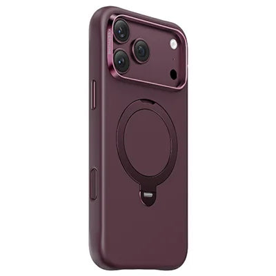 KEEPOHONE MEHOLD Series for iPhone 18 Pro Max  /  17 Pro Max Magnetic Case Rotatable Kickstand PU Leather + TPU Phone Cover Compatible with MagSafe - Burgundy