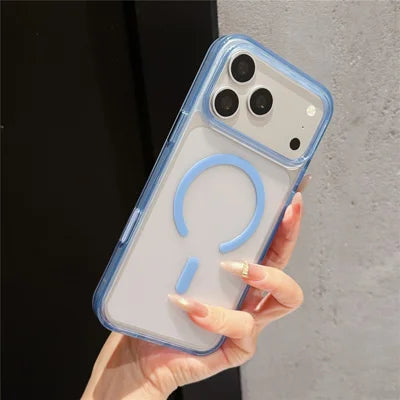 For iPhone 18 Pro Max / 17 Pro Max Case Compatible with MagSafe TPU + Acrylic Drop Resistant Matte Phone Cover - Sky Blue