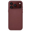 For iPhone 18 Pro Max  /  17 Pro Max Magnetic Case TechWoven Texture Soft TPU + PC Phone Cover - Burgundy