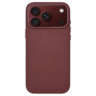 For iPhone 18 Pro Max  /  17 Pro Max Magnetic Case TechWoven Texture Soft TPU + PC Phone Cover - Burgundy