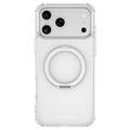 LEREACH TOC Series for iPhone 18 Pro Max / 17 Pro Max Case Magnetic Rotating Kickstand Crystal Clear TPU + Acrylic Hybrid Protection Phone Cover - Transparent