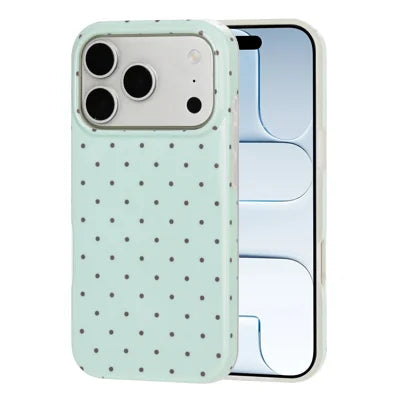  For iPhone 17 Pro Max / iPhone 18 Pro Max Case IMD Polka Dot TPU Anti Drop Phone Cover - Green