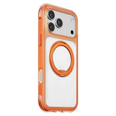 KEEPHONE MONICA AIRBAG PRO Series for iPhone 18 Pro Max / 17 Pro Max Magnetic Case with 360° Rotating Kickstand TPU + PC Protective Phone Cover - Cosmic Orange