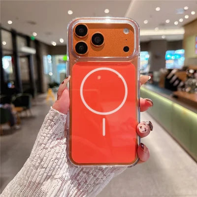 For iPhone 18 Pro Max  /  17 Pro Max Case Compatible with MagSafe PC + TPU IMD Shockproof Phone Cover - Orange