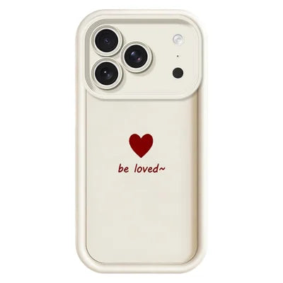 For iPhone 18 Pro Max TPU Case Be Loved Heart Pattern Rubberized Shockproof Phone Cover - White