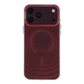 For iPhone 18 Pro Max / 17 Pro Max Magnetic Case Color-Shifting Wave Texture PC + TPU Phone Cover - Cherry Red