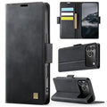  AUTSPACE for iPhone 18 Pro Max A11 Case RFID Blocking Retro Leather Cell Phone Wallet Cover - Black