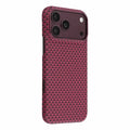 X-LEVEL for iPhone 18 Pro Max / 17 Pro Max Case Compatible with MagSafe Triangle Texture Carbon Fiber Phone Cover - Cherry Red