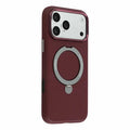 X-LEVEL for iPhone 18 Pro Max / 17 Pro Max Magnetic Case Kickstand PC + PU Phone Back Cover - Cherry Red