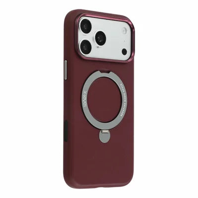 X-LEVEL for iPhone 18 Pro Max / 17 Pro Max Magnetic Case Kickstand PC + PU Phone Back Cover - Cherry Red