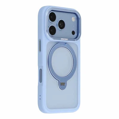 JAUCASE for iPhone 18 Pro Max / 17 Pro Max Case Rotating Kickstand Skin-Touch Matte PC + TPU Phone Cover - Baby Blue