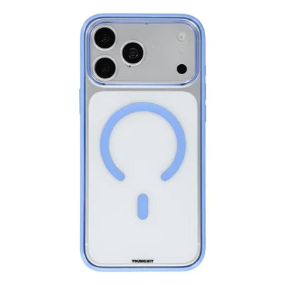 YOUNGKIT for iPhone 18 Pro Max / 17 Pro Max Clear Case Compatible with MagSafe Shockproof TPU PC Phone Back Cover - Baby Blue