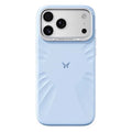 ROCK for iPhone 18 Pro Max / 17 Pro Max Magnetic Case Butterfly Pattern Liquid Silicone + PC Phone Cover with AI Button - Blue