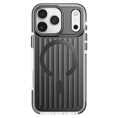 ROCK for iPhone 18 Pro Max / 17 Pro Max Magnetic Case Stripe Design PC + TPU IMD Iridescent Phone Cover - Black