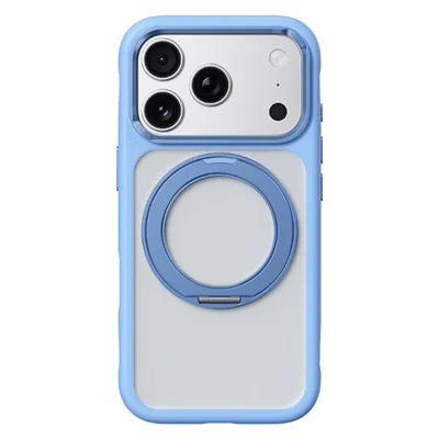 ROCK For iPhone 18 Pro Max / 17 Pro Max Case with Magnetic Rotating Kickstand Skin-Feel PC + TPU Phone Cover - Blue