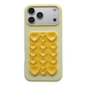 For iPhone 18 Pro Max / 17 Pro Max Case Heart Suction Cups Shockproof Silicone Phone Cover - Yellow