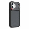 For iPhone 18 Pro Max / 17 Pro Max Magnetic Case Water Ripple Texture PC + TPU Scratch Resistant Phone Cover - Black
