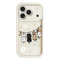 For iPhone 18 Pro Max TPU Case Four Cartoon Cat Pattern Rubberized Phone Back Cover - White