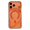 For iPhone 18 Pro Max / 17 Pro Max Magnetic Case Geometric Circuit Pattern PC + TPU Shockproof Phone Cover - Orange