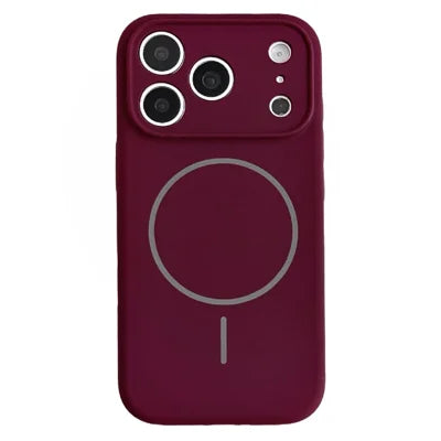 For iPhone 18 Pro Max  /  17 Pro Max Magnetic Case Liquid Silicone Shockproof Phone Cover Precise Cutouts - Wine Red