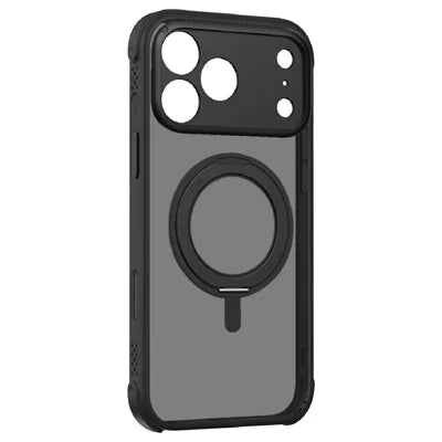 MOMAX SōMA Hoop for iPhone 18 Pro Max / 17 Pro Max Case Rotatable Magnetic Kickstand PC + TPU Shockproof Phone Cover - Black