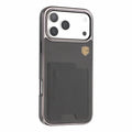 KIGC for iPhone 18 Pro Max / 17 Pro Max Case Leather + PC + TPU Electroplating Phone Cover with Card Holder - Black