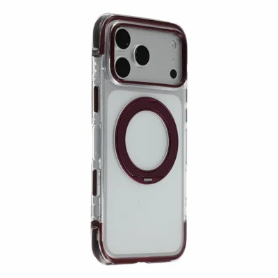 X-LEVEL for iPhone 18 Pro Max / 17 Pro Max Magnetic Case Rotary Kickstand PC + TPU Anti-drop Airbag Phone Cover - Cherry Red