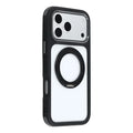 For iPhone 18 Pro Max / 17 Pro Max Case Rotating Magnetic Kickstand TPU + Acrylic Shockproof Phone Cover - Black