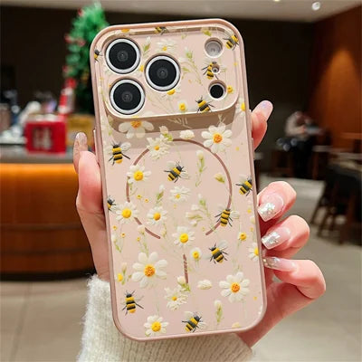 For iPhone 18 Pro Max / 17 Pro Max Magnetic Case UV Printing Pattern Precise Camera Cutouts PC + TPU Phone Cover - B050 Gold