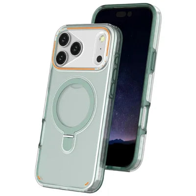 For iPhone 18 Pro Max  /  17 Pro Max Magnetic Case Rotating Kickstand PC + TPU Phone Protective Cover - Mint Green