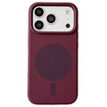 For iPhone 18 Pro Max  /  17 Pro Max Magnetic Case Large Camera Cutout Anti Drop Liquid Silicone Phone Cover - Wine Red