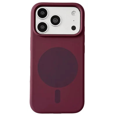 For iPhone 18 Pro Max  /  17 Pro Max Magnetic Case Large Camera Cutout Anti Drop Liquid Silicone Phone Cover - Wine Red