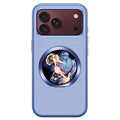 For iPhone 18 Pro Max Magnetic Case Hidden Kickstand TPU + PC Phone Cover with Smart Screen Voice Recording - Sky Blue