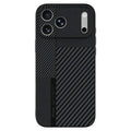 ABEEL For iPhone 18 Pro Max  /  17 Pro Max Light Armor Magnetic Case Lyocell Fiber Leather + PC + TPU Anti Drop Phone Back Cover - Rectangular Grid Fiber