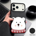 For iPhone 18 Pro Max / 17 Pro Max Case Christmas Pattern Leather + TPU Phone Case Large Camera Cutout - Black