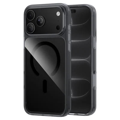 HOCO for iPhone 18 Pro Max / 17 Pro Max Magnetic Case ABS + PC Matte Finish Airbag Protection Phone Cover - Transparent Black